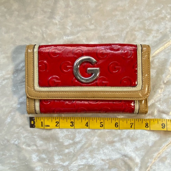 VINTAGE Y2K GUESS RED LEATHER VINYL WALLET - Picture 7 of 7